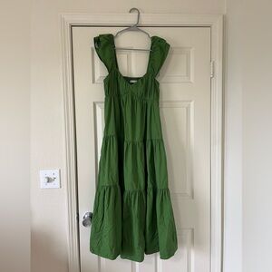Abercrombie & Fitch Olive Green Tiered Maxi Dress